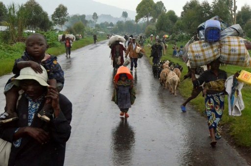 Congolese residents flee fighting in Eastern Congo amid fears that Rwanda is backing the mutineers (AFP/File, Junior D.Kannah)